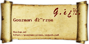 Goszman Örzse névjegykártya