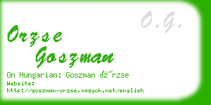 orzse goszman business card